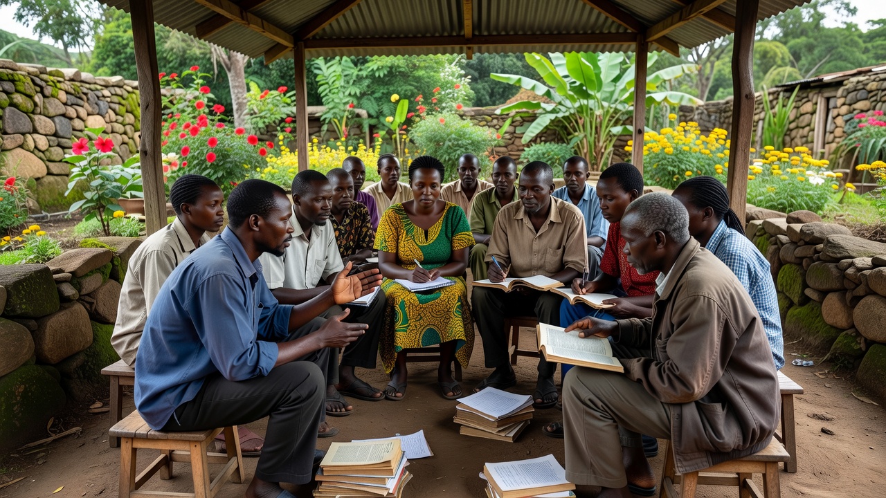 Group learning session at Sea Stone Garden Consulting, Kampala
