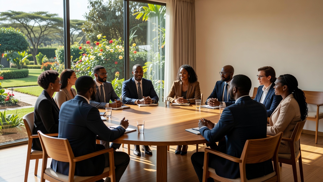 Executive coaching session at Sea Stone Garden, Kampala